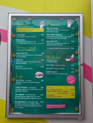 Zur Info: die Karte am 11.05.2023 at Vegbereitung - Food Trailer in Bamberg