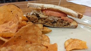 The Reuban with vegan cheese at Longs Peak Pub in Longmont