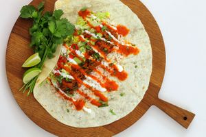 BBQ pulled jackfruit burrito at Club Mexicana - Street Feast Model Market in South East London