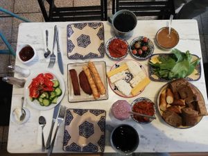 Turkish breakfast for 2 people at Muhtelif Mekan in Istanbul