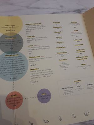 Menu at Muhtelif Mekan in Istanbul