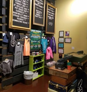 Merchandise and the menu.  at Even Stevens Sandwiches in St George