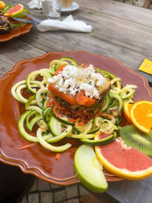 Zucchini Noodles & grilled vegetables  at Agua no Bico in Lisbon