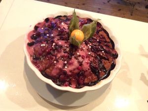 A fully vegan rice-berry cake, not only beautiful but delicious! at Kek Lo Berlin in Berlin