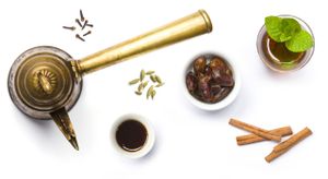 coffee served in findjan at Cheder in Krakow