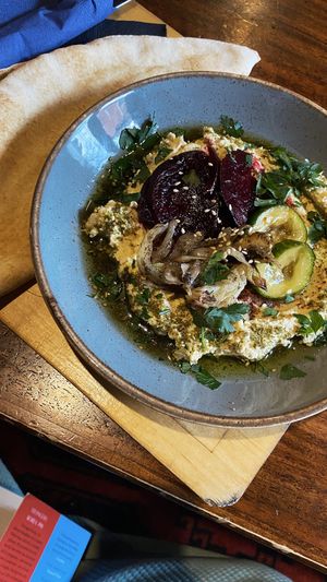 Hummus sandwich   at Cheder in Krakow