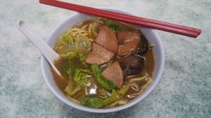 BBQ noodles at Water Lily Restaurant in Kuala Lumpur