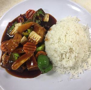 Rice with spicy tofu  at Water Lily Restaurant in Kuala Lumpur