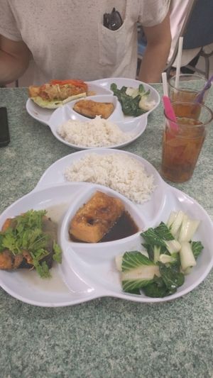 soya fish and prawns  at Water Lily Restaurant in Kuala Lumpur