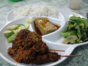 Satay set meal at Water Lily Restaurant in Kuala Lumpur