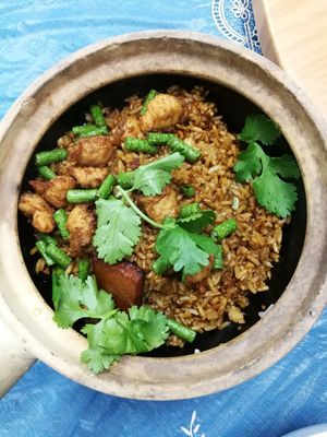 Claypot Vegan Chicken Rice at Water Lily Restaurant in Kuala Lumpur