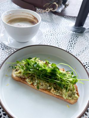 Avocado toast and oat cappuccino   at Formula Fresh in Destin