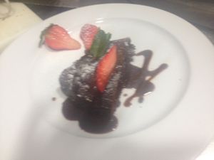 vegan chocolate cake ✅ at Chiccas in Praia Da Luz