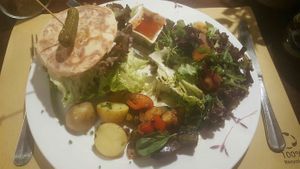 Spicy bean burger at Chiccas in Praia Da Luz