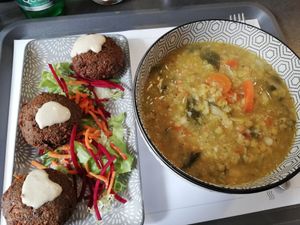 Vegan stew & falafel at Gajbica in Zagreb