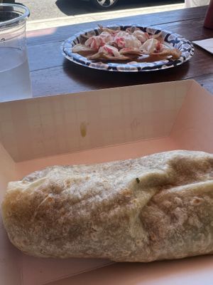 Pinto burrito and sopapilla   at Los Amigos Burritos Taqueria  in Florence