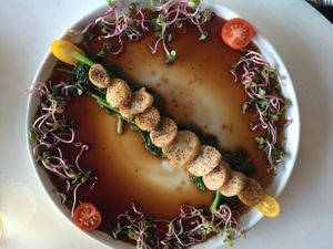 Vegan Scallops at Local Healthy Tapas & Sake in Costa Mesa