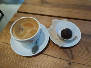 Coffee flavored ball at Holy Flat in Berlin