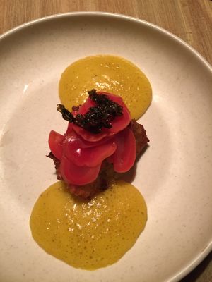 3rd course, Potatoes and pickled roots at Ali Pacha in La Paz