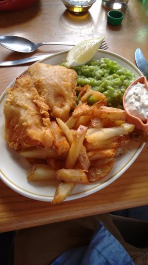 Fish and chips at Shallot in Hebden Bridge