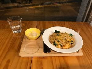 Spicy faux shrimp pasta  at DalYang - Sweet Kitten 달냥 in Seoul