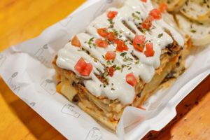 Lasaña de boloñesa y bechamel. at The Plant Based Factory in Miraflores