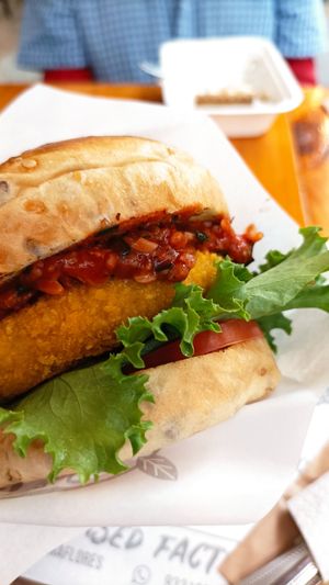 Hamburguesa napolitana at The Plant Based Factory in Miraflores