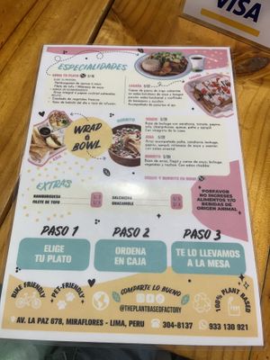 Carta p2  at The Plant Based Factory in Miraflores