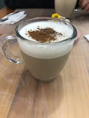 Latte at The Plant Based Factory in Miraflores