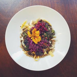 red cabbage and seaweeds, paprika, fennel & dill and mustard & turmeric at SaladPride in London