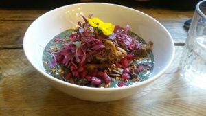 Green smoothie bowl at SaladPride in London