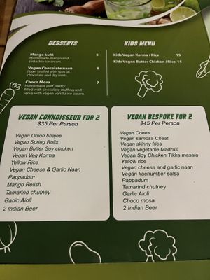 Menu 3  at Temple of Spices in Mermaid Beach