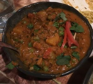 Aloo Matter at Temple of Spices in Mermaid Beach