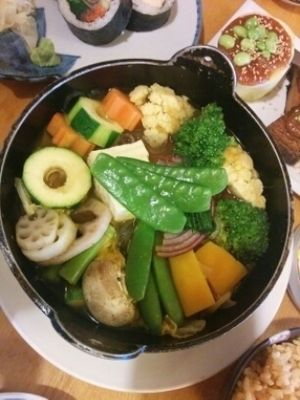 cha-ya nabe (soup with glass noodles and veggies) - a la carte menu at Cha-Ya in San Francisco