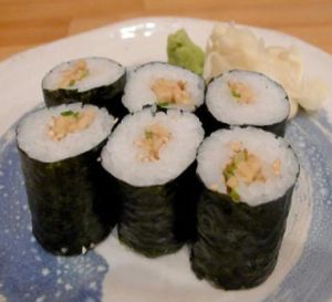 Natto Fermented soy beans sushi roll. at Cha-Ya in San Francisco