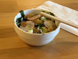 Cucumber, radish, salad  at Cha-Ya in San Francisco