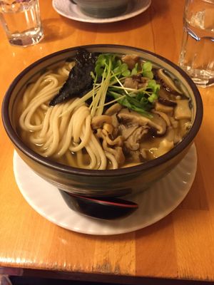 mushroom udon  at Cha-Ya in San Francisco