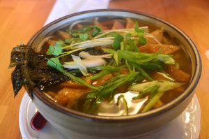Soy Skin Noodle Soup - the best! Filled with umami, perfect for a cold day! at Cha-Ya in San Francisco