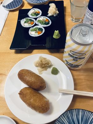 Inari and vegan roll  at Cha-Ya in San Francisco