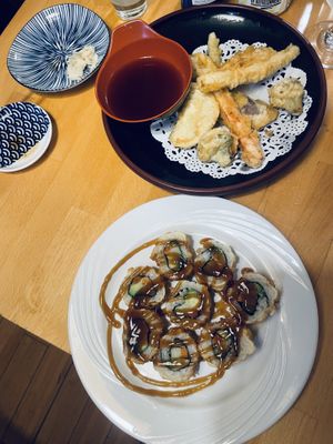 Chaya roll and tempura  at Cha-Ya in San Francisco