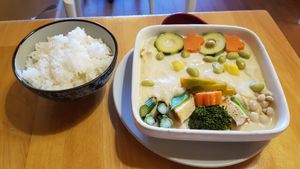 Vegetables, tofu and rice at Cha-Ya in San Francisco