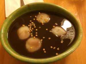 Oshiruko dessert. It was good. at Cha-Ya in San Francisco