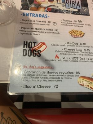 Menú  at Comet 984 in Playa Del Carmen