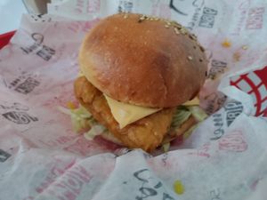 Fish burger at Comet 984 in Playa Del Carmen