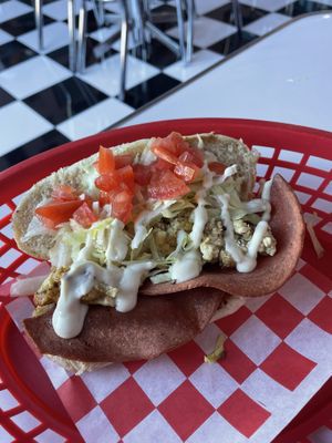 Scrambled egg sandwich  at Comet 984 in Playa Del Carmen