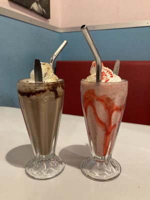 Strawberry and chocolate milkshake   at Comet 984 in Playa Del Carmen