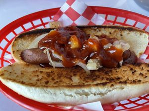 BBQ Hot Dog  at Comet 984 in Playa Del Carmen