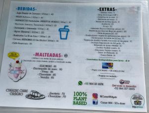 The menu, march 2023  at Comet 984 in Playa Del Carmen