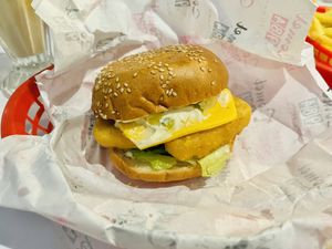 Fysh burger  at Comet 984 in Playa Del Carmen