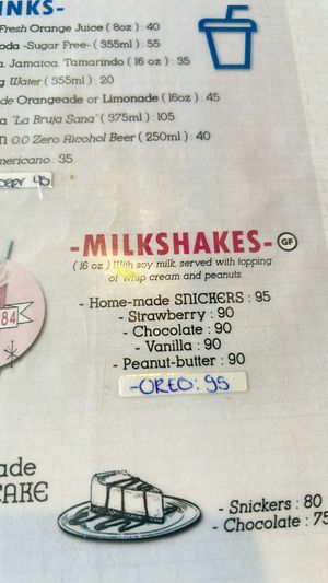 milkshakes in Jan 24  at Comet 984 in Playa Del Carmen
